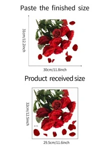 1pc Floral Pattern Toilet Lid Decal, Stickers, Wall Decal, Vinyl Decal For Home Decorations, Spring Decoration Items Refresh Your Home, Festival Decoration Stickers Gifts Birthday Graduation - Multicolor - View 6