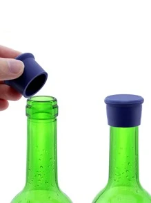1pc Random Color Silicone Wine Stopper - Multicolor - View 1
