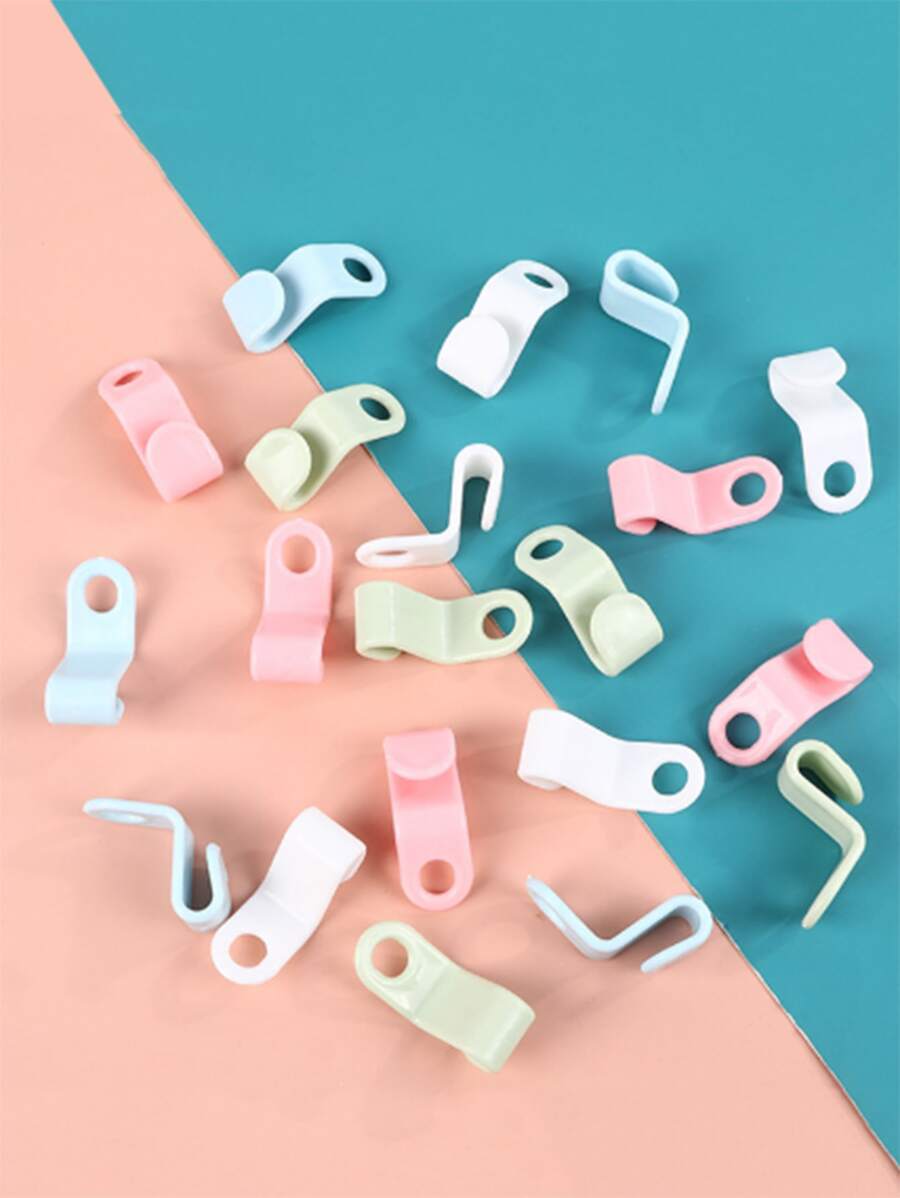10pcs Random Color Clothes Hanger Hook, Hanger Connector For Wardrobe Organizer - Multicolor - View 1