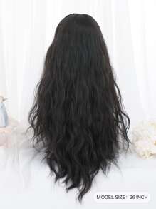 alicegarden 長款卷人造假髮帶劉海 - 黑色 - 查看 2