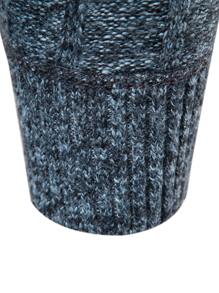 Manfinity 男士雜色針織半拉鏈套頭毛衣 - 灰色 - 查看 6