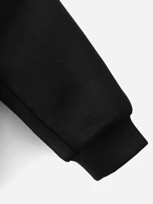 SHEIN Baby 1pc Letter Graphic Hooded Jacket - Black - View 4