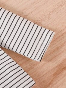 Baby Boy 2pcs Striped Pocket Patched Tee - Blue and White - View 4