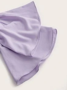 Soleia Áo sơ mi nữ Viên lá sen Dải chun màu trơn Thanh lịch - Màu Lilac Tím - Xem 4