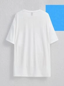 HIBACHIx1 字母任務圖案落肩T恤 - 白色 - 查看 2