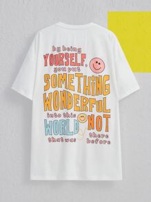 LittlestoMiddles 卡通和標語圖案T恤 - 白色 - 查看 1