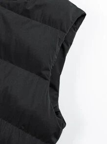 Manfinity Homme Men's Hooded Zipper Vest Winter Coat , Fall Winter - Black - View 5