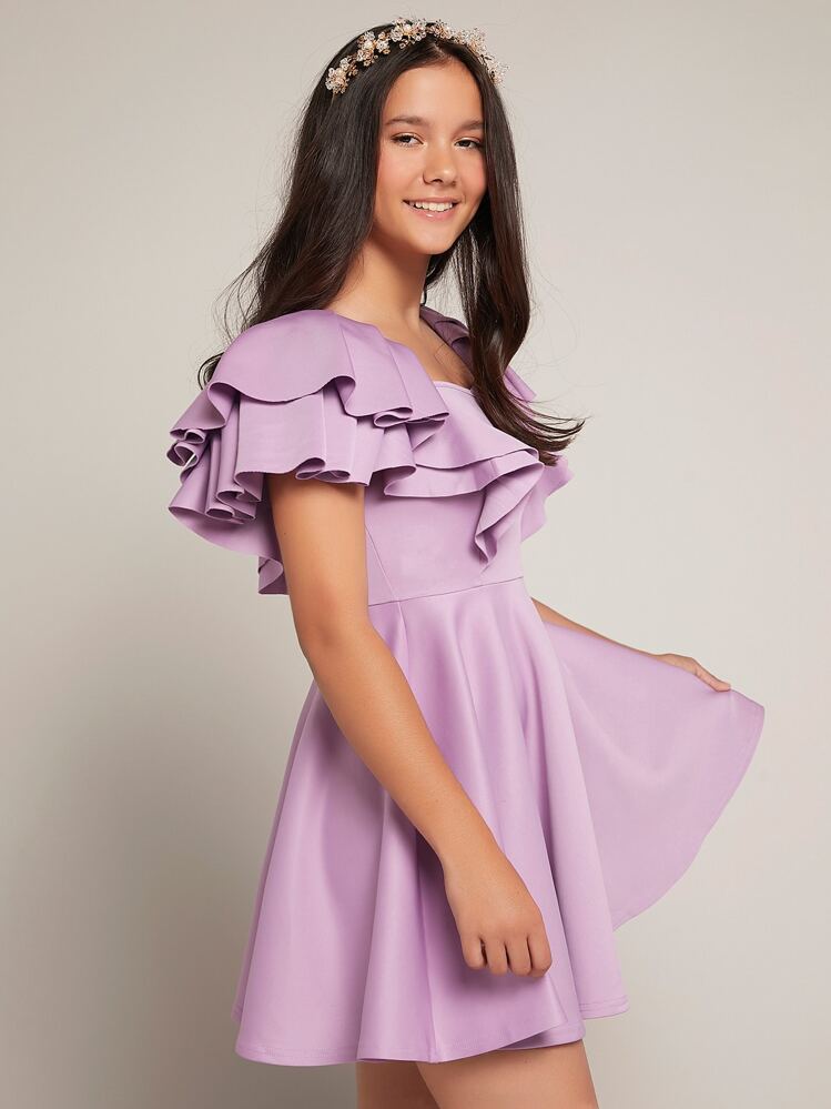 shein junior bridesmaid dresses Short Sleeves Satin Junior Bridesmaid Dresses With Belt, Dusty_Sage