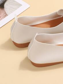 Lace-up Front Flat Oxfords - Beige - View 6