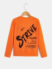 SHEIN Boys Slogan Graphic Tee - Orange - View 1