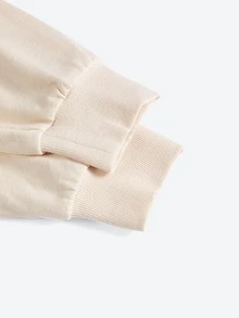 GAME Letter Graphic Drop Shoulder Pullover - Apricot - View 7