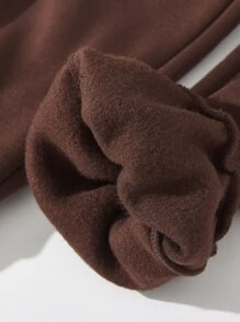 Bộ hai mảnh Gái Dây kéo Lá thư Giải trí - Cà phê nâu - Xem 3