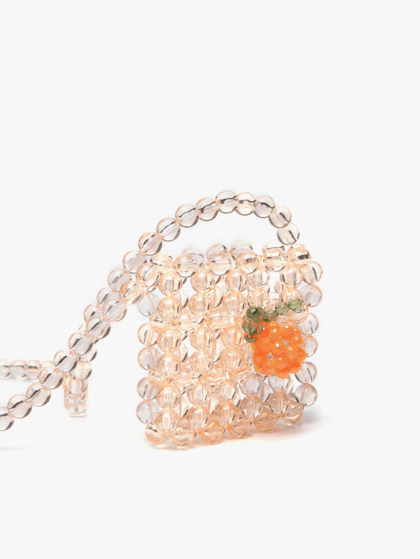 Mini Beaded Design Crossbody Bag - Orange - View 1