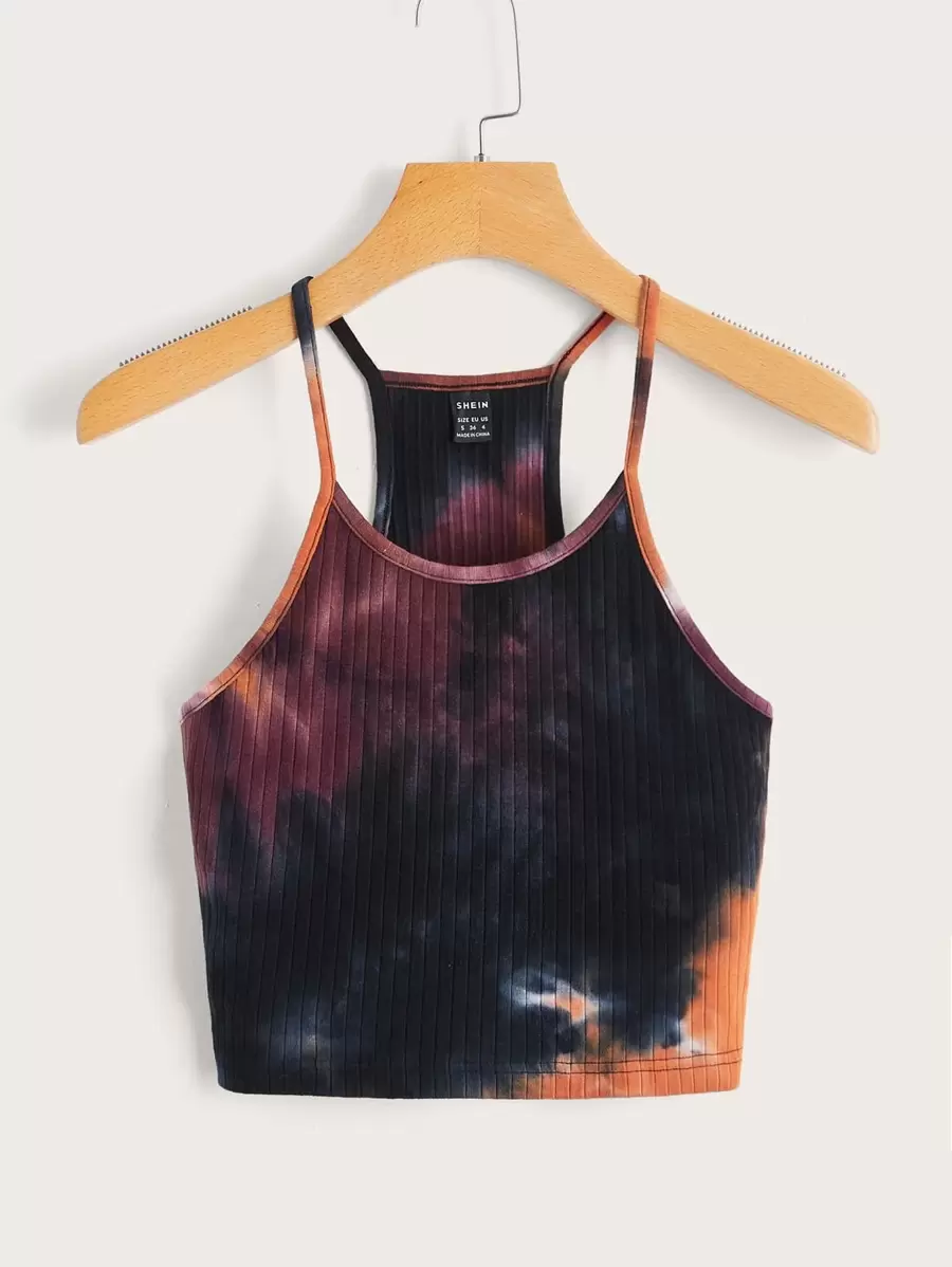 SHEIN EZwear Tie Dye Cami Top - Multicolor - View 1
