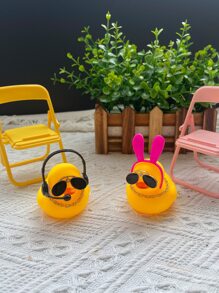 2pcs Duck Design Car Ornament, Rubber Duck - Multicolor - View 2