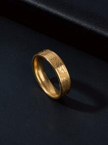 1 chiếc nhẫn họa tiết rồng phong cách cổ điển rộng 6MM dành cho nam - Vàng - Xem 1