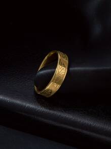 1 chiếc nhẫn họa tiết rồng phong cách cổ điển rộng 6MM dành cho nam - Vàng - Xem 4