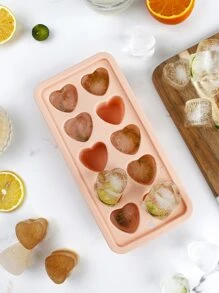 1入組10格愛心設計矽膠冰立方體託盤 - 粉色 - 查看 2