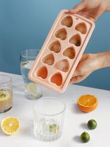 1入組10格愛心設計矽膠冰立方體託盤 - 粉色 - 查看 3