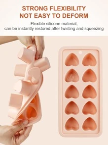 1入組10格愛心設計矽膠冰立方體託盤 - 粉色 - 查看 6