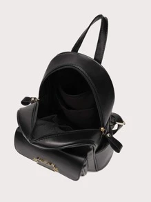 Mochila funcional gato & con diseño de pompón - Negro - Ver 5