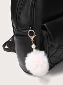 Mochila funcional gato & con diseño de pompón - Negro - Ver 6