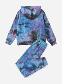 SHEIN Bộ hai mảnh Trai Lá thư Cà vạt nhuộm Giải trí - Nhiều màu - Xem 2