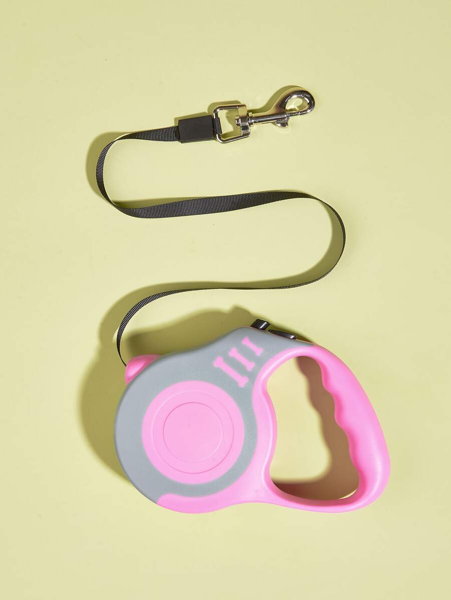 Dây xích thú cưng tự động 1 mảnh - Hồng - Xem 1