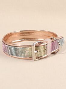 水鑽裝飾寵物項圈 - 彩色 - 查看 1