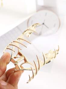 花朵設計髮爪 - 黃色 - 查看 3