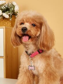 Identificador para mascotas con diseño de diamante de imitación hueso - Multicolor - Ver 2