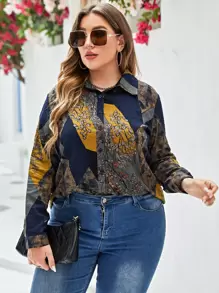 Mulvari Camisa con estampado floral con botón delantero - Multicolor - Ver 1