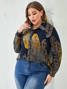 Mulvari Camisa con estampado floral con botón delantero - Multicolor - Ver 4