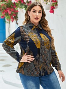 Mulvari Camisa con estampado floral con botón delantero - Multicolor - Ver 6