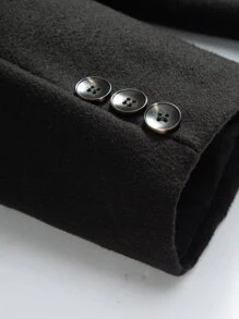 Manfinity 男士單排釦粗花呢花呢外套 - 黑色 - 查看 6