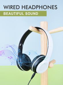 可折疊有綫頭戴式耳機 - 黑與白 - 查看 6