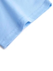 Manfinity Homme Tops Nam Lá thư Giải trí - Màu xanh lam - Xem 3