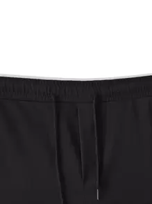 Manfinity EMRG Men Flap Pocket Drawstring Waist Cargo Trousers - Black - View 4