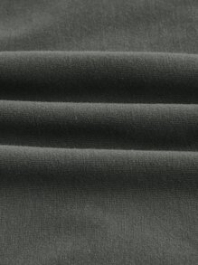 ROMWE PUNK 字母圖案破洞短款T恤 - 深灰色 - 查看 4