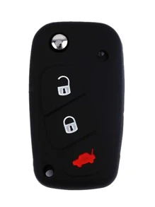 1入組車鑰匙殼與FIAT兼容,鑰匙表袋用鏈條或絲帶連接到馬甲懷錶套 - 黑色 - 查看 1