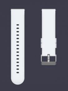 Reloj liso de silicona con tira - Blanco - Ver 2