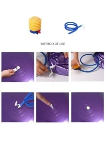 粉色瑜伽球带气泵，加厚防爆瑜伽球普拉提球健身球瑜伽配件塑形减肥 - 紫色 - 查看 3