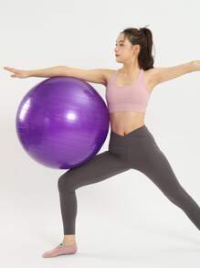 粉色瑜伽球带气泵，加厚防爆瑜伽球普拉提球健身球瑜伽配件塑形减肥 - 紫色 - 查看 4
