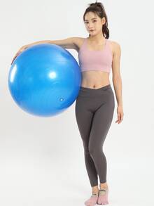 蓝色瑜伽健身球，健身球，厚瑜伽球，适合健身、减肥、怀孕、感官训练 - 藍色 - 查看 2