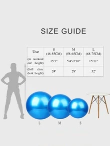 蓝色瑜伽健身球，健身球，厚瑜伽球，适合健身、减肥、怀孕、感官训练 - 藍色 - 查看 3