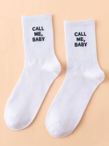Calcetines de tripulación con estampado de letra