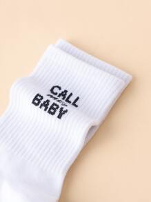 Calcetines de tripulación con estampado de letra