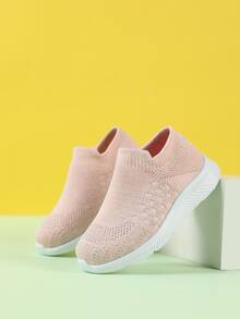 Girls Minimalist Slip-On Running Shoes - Pink - View 2