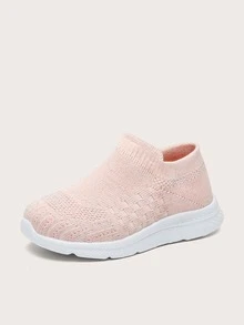 Girls Minimalist Slip-On Running Shoes - Pink - View 3