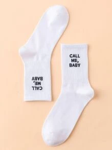 Calcetines de tripulación con estampado de letra